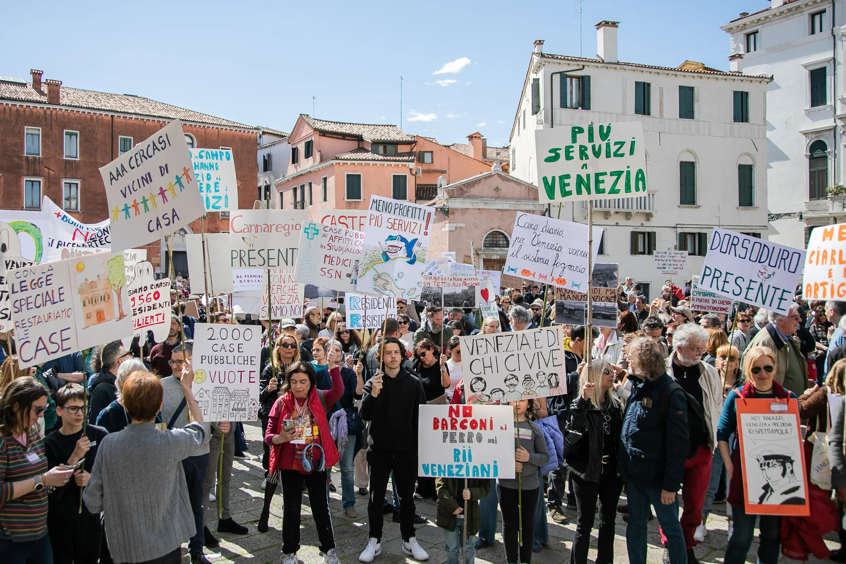 Venezia, sant angelo. 16.4.23 Manifestazione per la salvaguardia di Venezia