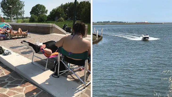 La bancina e il canale della "Spiaggetta dei poareti" (foto Lorenzo Pòrcile)