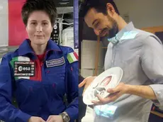 La cosmonauta Samantha Cristoforetti e l'astrochef Stefano Polato