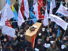 Interpress/M.Tagliapietra Venezia 22.01.2016.- Protesta Polizia Municipale. Teatro Goldoni.