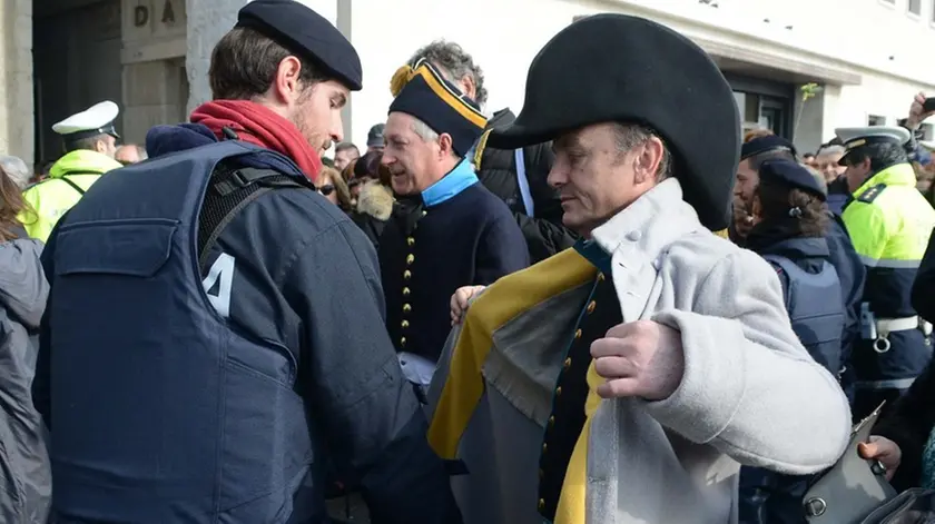 Interpress/M.Tagliapietra Venezia 19.02.2017. Carnevale. Folla, Controlli forze dell'ordine, maschere.