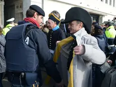 Interpress/M.Tagliapietra Venezia 19.02.2017. Carnevale. Folla, Controlli forze dell'ordine, maschere.