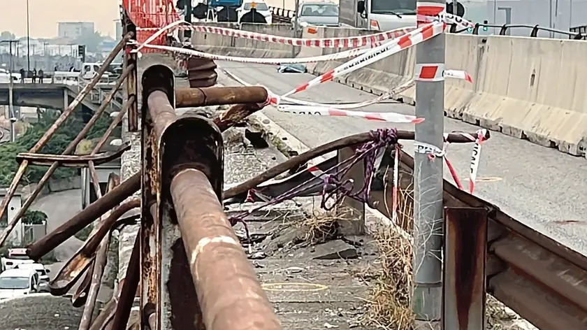 Il guardrail nel punto dell'incidente