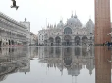 Interpress/M.Tagliapietra Venezia 13.01.2017.- Acqua alta in Piazza San Marco.