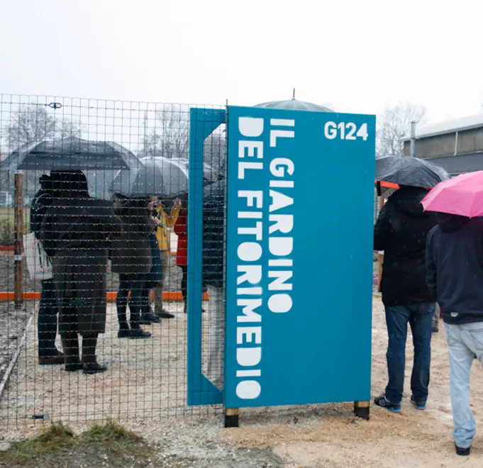 Agenzia Candussi, giornalista chiarin. Inaugurazione del "giardino del fitorimedio" in via Beccaria a Marghera. Progetto G124 di Renzo Piano "Marghera Terreno Fertile"