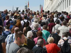 Interpress/M.Tagliapietra Venezia 04.10.2014.- Turismo San Marco, Pic-nic Piazza San Marco, Turismo Ponte di Rialto.