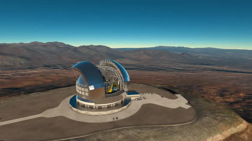 Il rendering dell'Extremely Large Telescope, che sarà costruito sulle Ande