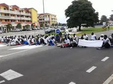 La protesta dei migranti a Eraclea