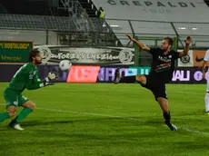 Un momento della partita tra Venezia e Spezia (Interpress)