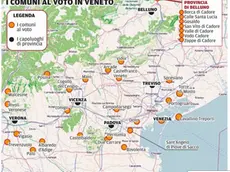 La mappa dei comuni veneti al voto