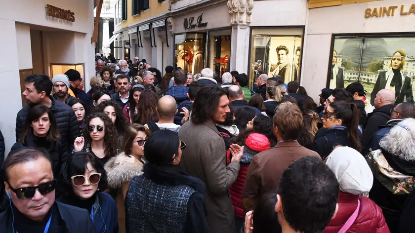 Interpress\M.Tagliapietra Venezia 03.03.2019.- Carnevale. Volo dell'Aquila in piazza San Marco. Arianna Fontana. Calli intasate