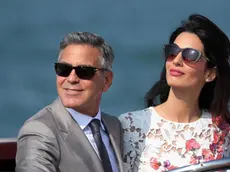 George Clooney and Amal Alamuddin on a boat the day after the day of their wedding, in Venice, Italy, 28 September 2014..ANSA/ALESSANDRO DI MEO