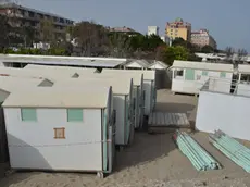 Interpress/M.Tagliapietra Venezia 05.06.2016.- Spiaggia Miramare, Lido di Venezia. Capanne sottoposte a sequestro preventivo.