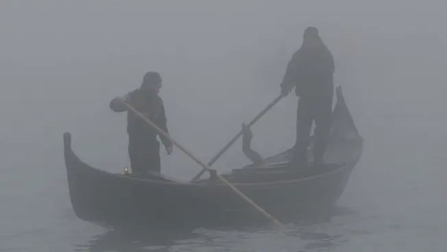 Interpress/Tagliapietra Venezia 29.01.2013.- Nebbia fitta in Canal Grande.