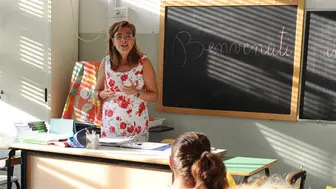 Il primo giorno di scuola per gli alunni dell'Istituto Comprensivo Padre Gemelli di Torino, 12 settembre 2011. ANSA / DI MARCO