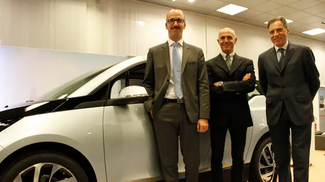 presentazione nuova BMW. nella foto da sinistra: Emiliano Livoni, Aldo Preo e Gianni Oliosi.