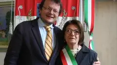 Giovanni Battista Mestriner e la sindaca uscente Nais Marcon