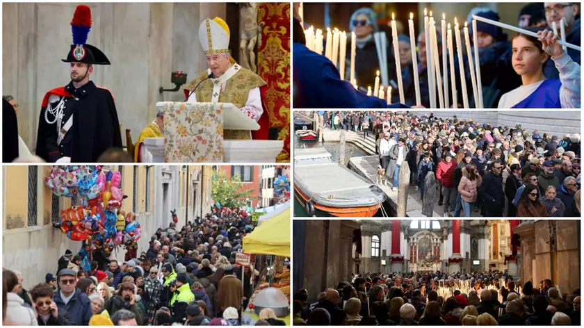 Alcune immagini della Festa della Madonna della Salute tra sacro e profano (foto Marta Buso/Interpress)