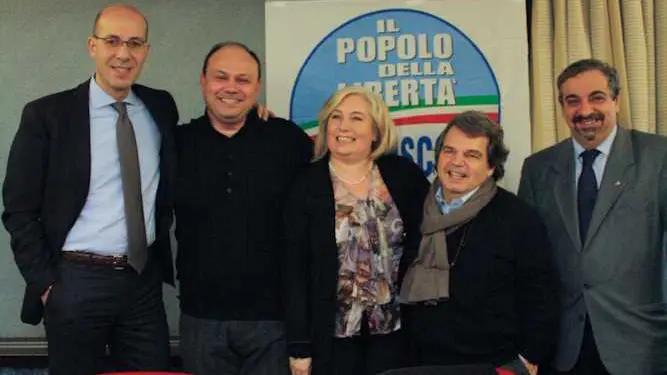 Presentazione lista candidati PDL all'hotel Ambasciatori, Mestre. Nella foto da sinistra: Michele Zuin, Eugenio Pasqual, Lorenza Lavini, Renato Brunetta e Roberto Ferrara.