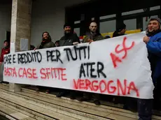 Manifestazione di fronte al Municipio di Marghera.