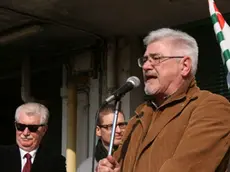 Bruno Filippini durante un comizio a Porto Marghera