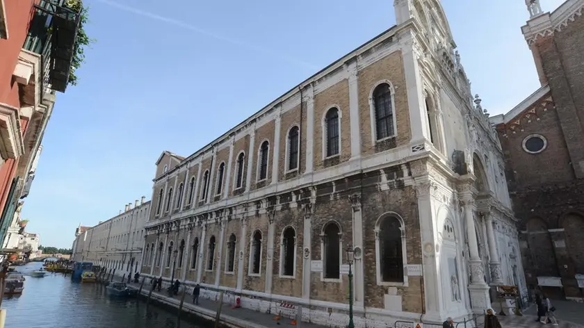 Interpress/M.Tagliapietra Venezia 25.10.2017.- Lavori in corso facciata Ospedale civile di Venezia fondamenta mendicanti.