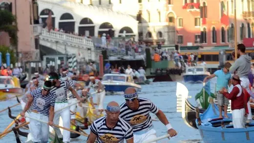 Interpress/Mazzega Venezia, 03.09.2017.- Regata Storica , i vincitori gondolini Rudie Igor Vignotto