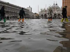 Interpress\M.Tagliapietra Venezia 01.11.2018.- Acqua alta. Piazza San Marco.