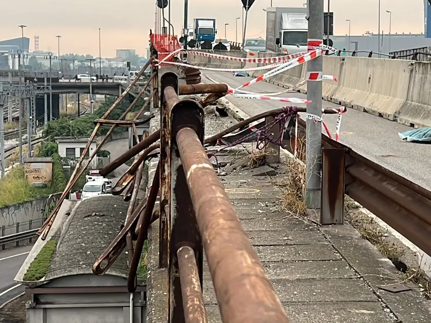 Le immagini dell'incidente di martedì 3 ottobre al cavalcavia Vempa di Mestre