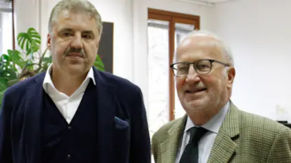 Incontro Presidente del calcio Venezia Korablin ed il sindaco di Venezia Giorgio Orsoni.