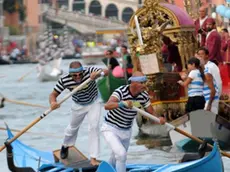 Interpress/Mazzega Carrai Venezia, 02.09.2012.- Regata Storica 2012.- Nella foto Celesta I° classificato gondolini Rudi e Igor Vignotto