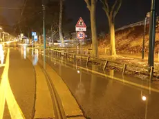 Viale San Marco allagato dopo l'esplosione della tubatura di Veritas (foto Agenzia Candussi)