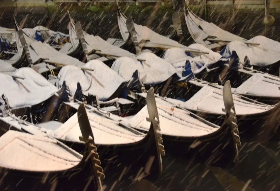 Interpress/Mazzega Venezia, 13.01.2017.- Neve a Venezia, Bacino Orseolo