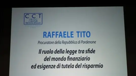 Scattolin - Dino Tommasella - Portogruaro - Conferenza Risparmio Tradito - Teatro Luigi Russolo