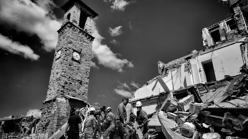 La torre dell'orologio di Amatrice