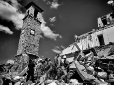 La torre dell'orologio di Amatrice