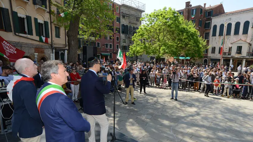 Interpress/M.Tagliapietra Venezia. 25.04.2018.- Festa Liberazione Ghetto. Paolo Gnignati e Luigi Brugnaro