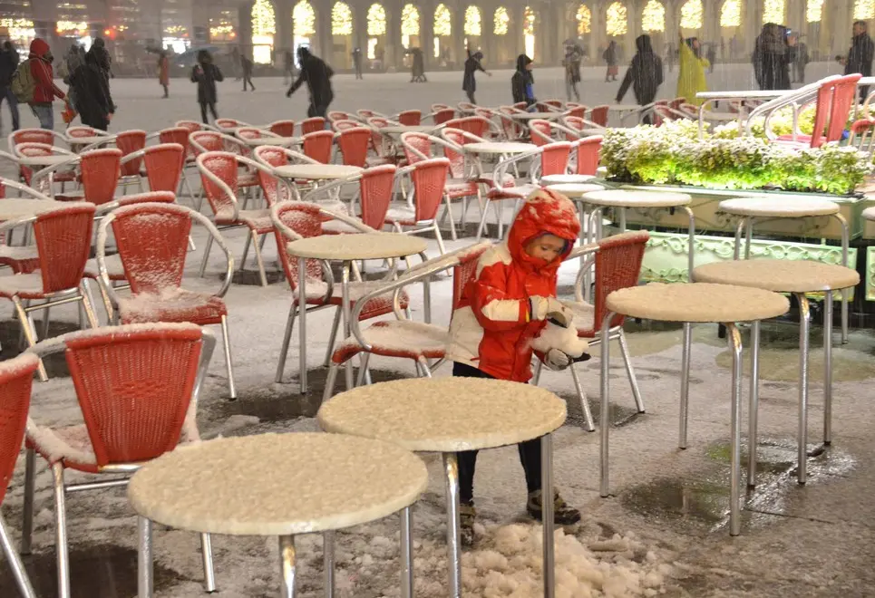 Interpress/Mazzega Venezia, 13.01.2017.- Neve a Venezia, San Marco