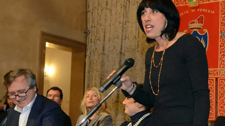 Interpress/M.Tagliapietra Venezia 29.12.2016.- Discorso di fine anna del Sindaco Luigi Brugnaro con la Giunta. Comune. Nuovo Assessore al commercio Francesca Da Villa.