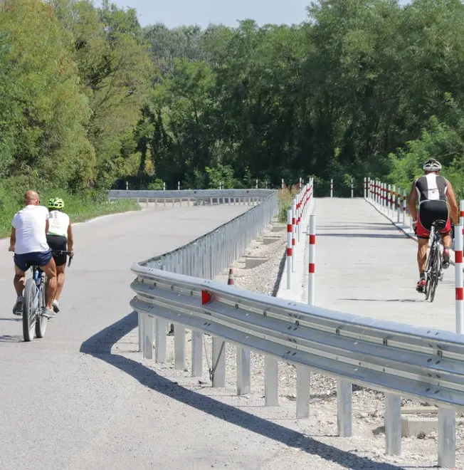 Foto Agenzia Candussi/ Chiarin/ Marghera, via dei petroli/ Sopralluogo dell’assessore Boraso al nuovo tratto di pista ciclabile per andare a Venezia