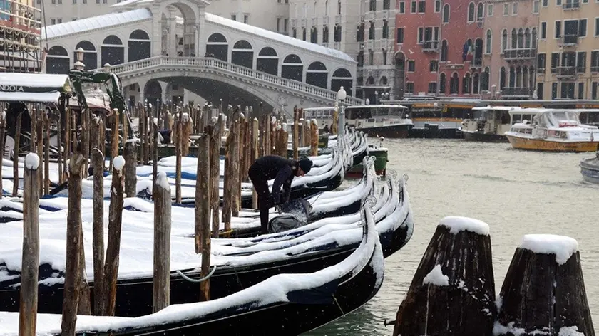Interpress/M.Tagliapietra Venezia 28.02.2018.- Neve a Venezia.