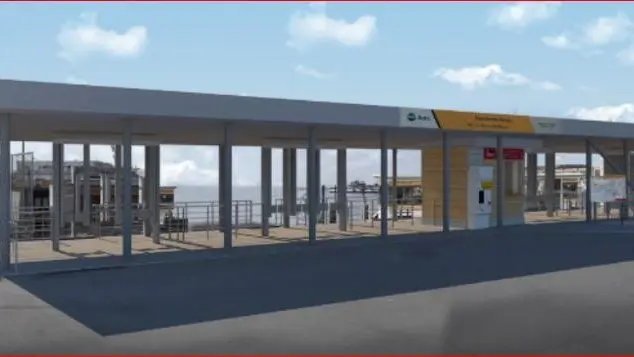 Rendering del progetto di riqualificazione degli approdi della Actv sull’isola del Tronchetto