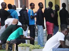 COLUCCI - DINO TOMMASELLA - ERACLEA - I PROFUGHI IN CODA DAVANTI ALL'AMBULATORIO MEDICO