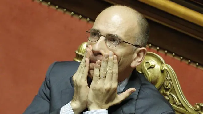 Il presidente del Consiglio, Enrico Letta, in Senato durante il voto sulla mozione di sfiducia individuale nei riguardi del Ministro dell'interno Alfano, Roma, 19 luglio 2013. ANSA/GIUSEPPE LAMI