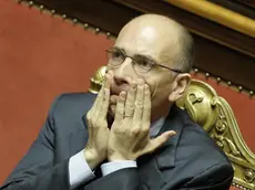 Il presidente del Consiglio, Enrico Letta, in Senato durante il voto sulla mozione di sfiducia individuale nei riguardi del Ministro dell'interno Alfano, Roma, 19 luglio 2013. ANSA/GIUSEPPE LAMI