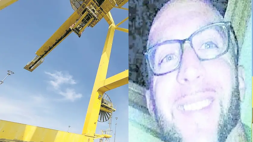 La banchina Vecon al Porto, poco distante da dove è accaduto l’infortunio mortale e la vittima Alessandro Zabeo