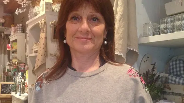 Fiorenza Bordin nel suo negozio