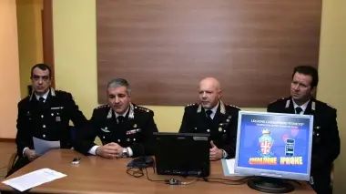 Da sinistra a destra il colonnello Occhioni, il colonnello Cataldo, il capitano Blasutig e il luogotenente Boso