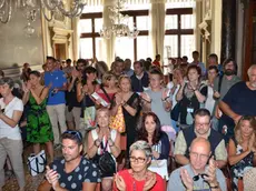 Interpress/Mazzega Venezia, 29.07.2016.- Consiglio Comunale, Cà Farsetti presidiata dalle forze dell'Ordine per la protesta dei Comunali e BLM.- Nella foto delegazione in Sala del Consiglio