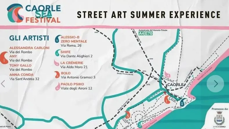 La mappa delle zona in cui operano gli street artist